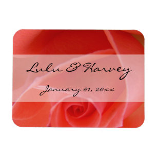 Magnet Flexible Mariage personnel blanc pointu rose