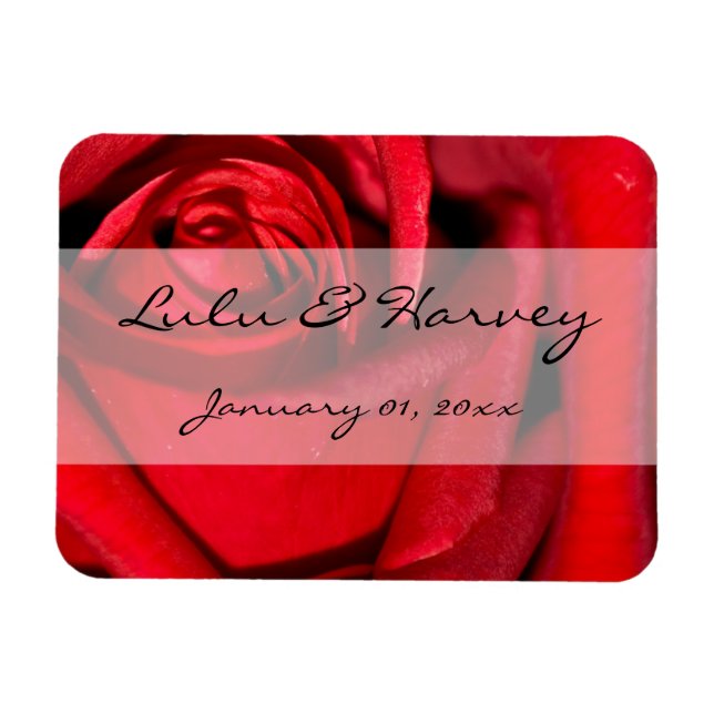 Magnet Flexible Mariage personnel de Red Rose (Horizontal)