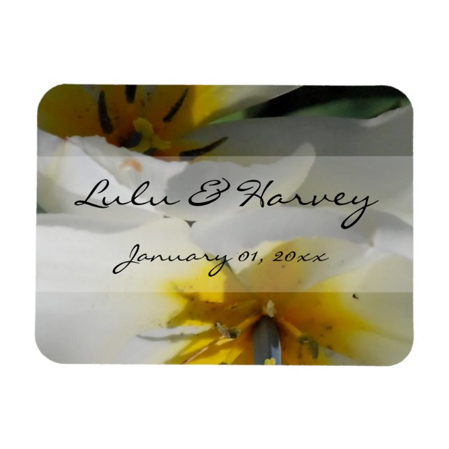 Magnet Flexible Mariage personnel Lys blanc intérieur (Horizontal)