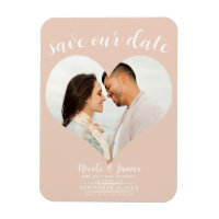 Mariage photo Coeur Pêcher Enregistrer la date
