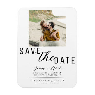 Magnet Flexible Mariage Photo de mise en vente Blanc & Noir