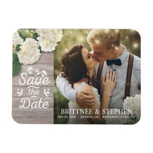 Magnet Flexible Mariage Photo Enregistrer La Date Hydrangeas Lumiè