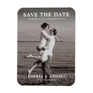 Magnet Flexible Mariage photo moderne noir & blanc Enregistrer la