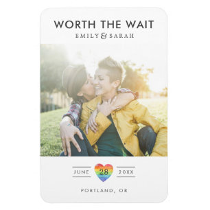 Magnet Flexible Mariage reporté LGBTQ Enregistrer la date avec la