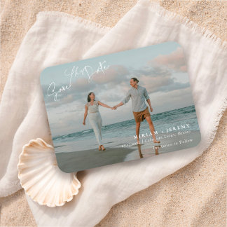 Magnet Flexible Mariage romantique sur une plage avec photo complè