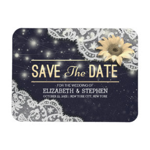 Magnet Flexible Mariage Sauvegarder La Date Dentelle Tournesol Cha