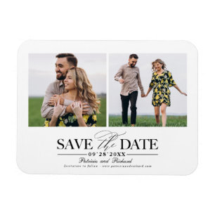 Magnet Flexible Mariage Simple Et Design Enregistrer La Date 2 Pho