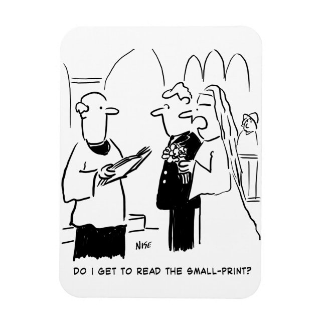 Magnet Flexible Mariée veut vérifier le petit dessin imprimé (Vertical)