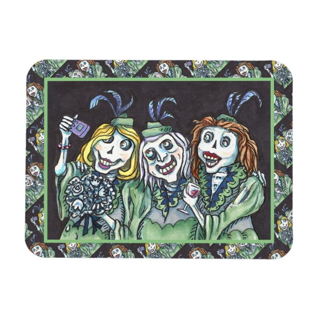 MAGNET FLEXIBLE MARIÉES ZOMBIE AFFREUSEMENT MIGNONNES PRENANT UN S (Horizontal)