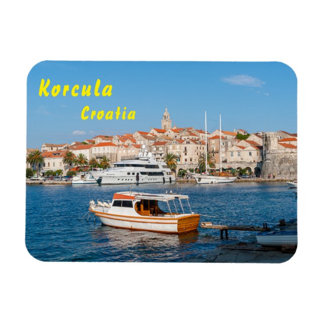 Magnet Flexible Marina de la ville de Korcula - Dalmatie, Croatie (Horizontal)