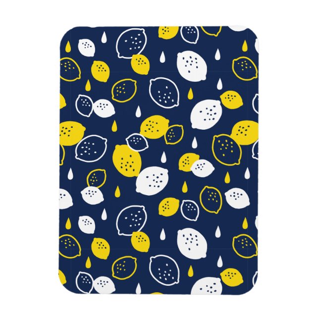 Magnet Flexible Marine Blue Lemon Art - Refresh Citrus Design (Vertical)