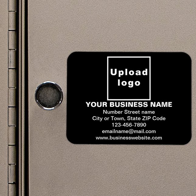 Magnet Flexible Marque d'entreprise sur le rectangle noir Aimant f (Your business brand on black rectangle flexible magnet as marketing material.)