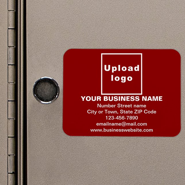 Magnet Flexible Marque d'entreprise sur le rectangle rouge Aimant  (Your business brand on red rectangle flexible magnet as marketing material.)