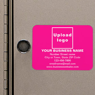 Magnet Flexible Marque d'entreprise sur un rectangle rose Aimant f