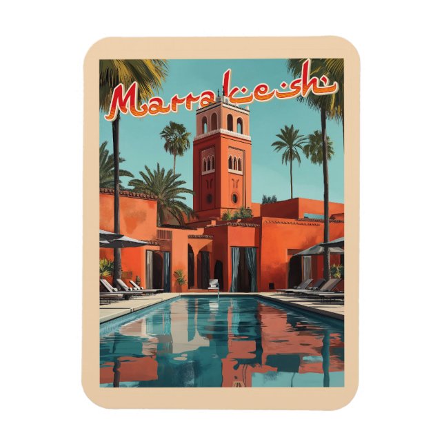 Magnet Flexible Marrakech Daydream - Voyage du milieu du siècle (Vertical)