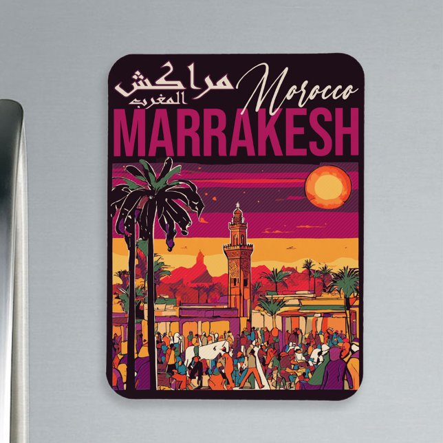 Magnet Flexible Marrakech Maroc souk Tourisme Voyage Souvenir (Créateur téléchargé)