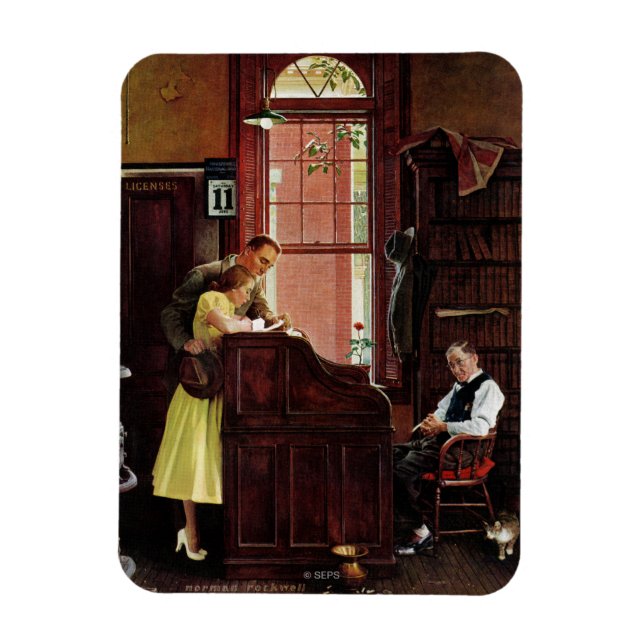 Magnet Flexible Marriage license by Norman Rockwell (Vertical)