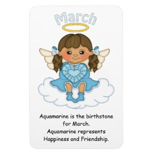 Magnet Flexible Mars Ange en Pierre d'anniversaire Brunette Premiu