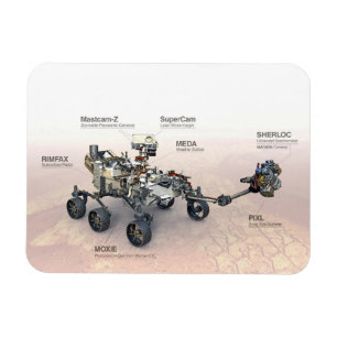 Magnet Flexible Mars La Persévérance Rover Avec Instruments