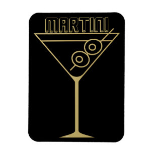 Magnet Flexible Martini olive doré Mid Century Modern 2