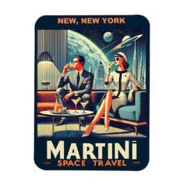 Magnet Flexible Martini Space Travel Affiches New York