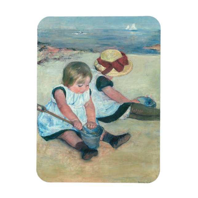 Magnet Flexible Mary Cassatt - Enfants jouant sur la plage (Vertical)