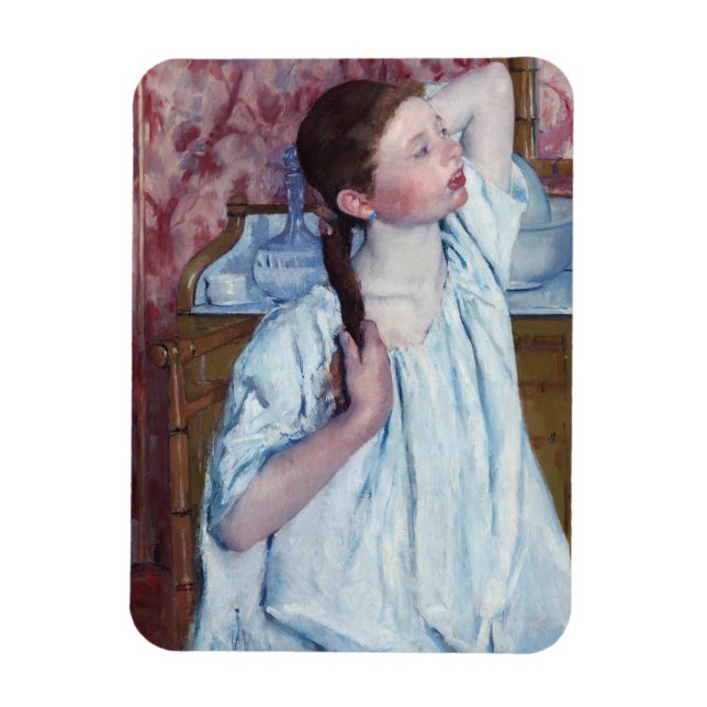 Magnet Flexible Mary Cassatt - Girl Arrange ses cheveux (Vertical)