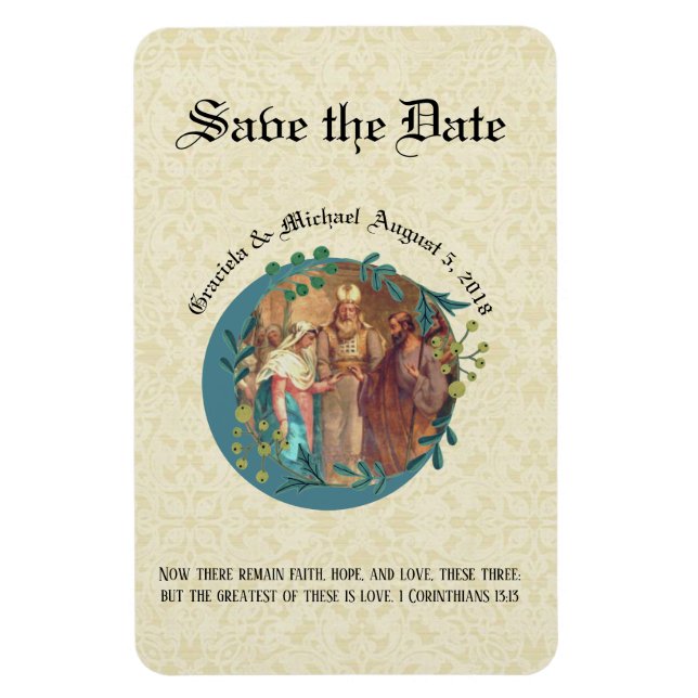 Magnet Flexible Mary Joseph Catholic SAVE LE Mariage DATE (Vertical)