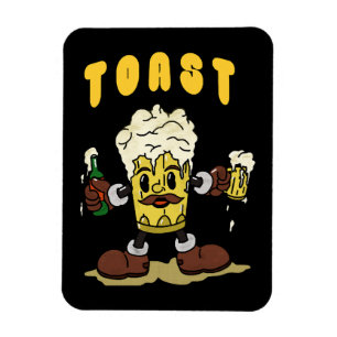 Magnet Flexible Mascotte du toast à la bière