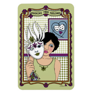 Magnet Flexible Masquer vos sentiments_A_4x6 Réfrigérateur