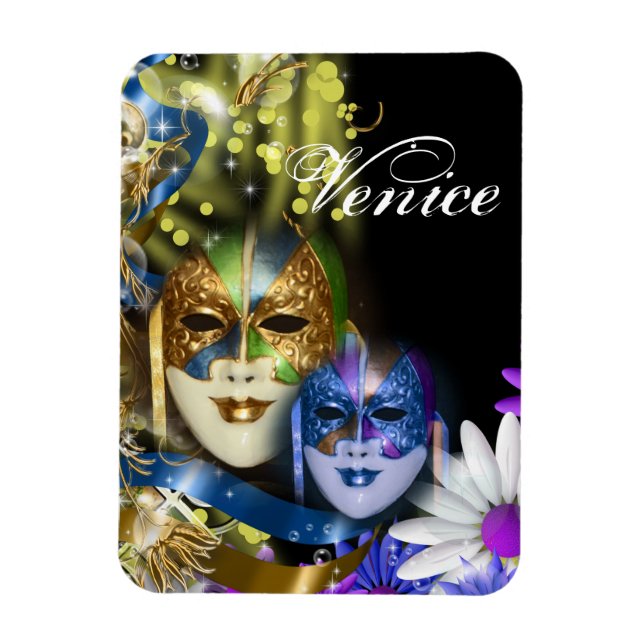Magnet Flexible Masquerade quinceanera Ventian masks (Vertical)