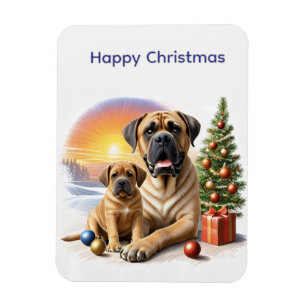 Magnet Flexible Mastiff Dogues anglais Noël