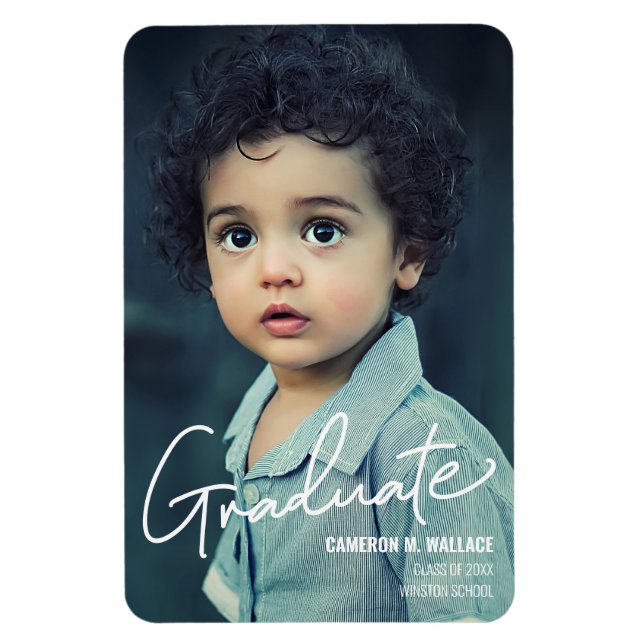 Magnet Flexible Maternelle Garçon Faire-part de diplôme (Vertical)