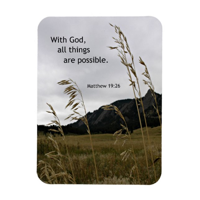 Magnet Flexible Matthieu 19:26 Avec Dieu, tout est possible (Vertical)