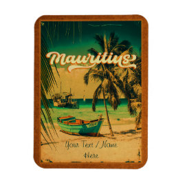 Magnet Flexible Maurice Afrique de l'Est Palmiers Vintages Souveni