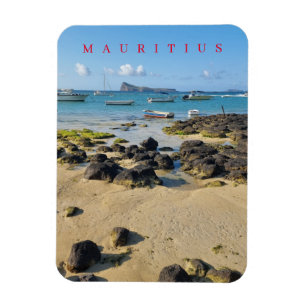 Magnet Flexible Maurice plage et bateaux vue aimant