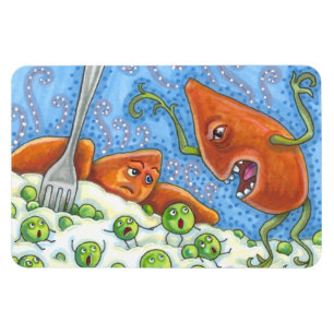 MAGNET FLEXIBLE MAUVAIS JAM JOUER AUX POIS, AMUSANT REPAS DE REPAS