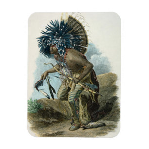 Magnet Flexible Médecin de la tribu Mandan en costume de