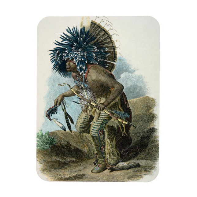 Magnet Flexible Médecin de la tribu Mandan en costume de (Vertical)