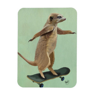Magnet Flexible Meerkat sur la planche à roulettes 3