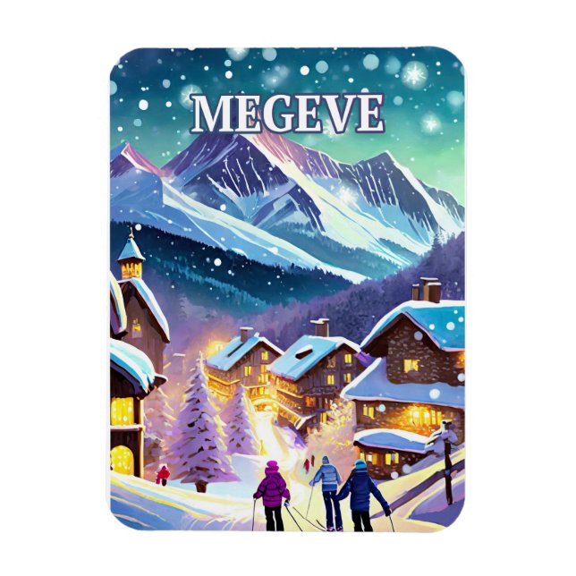 Magnet Flexible Megève : Élégance Alpine et Prestige Hivernal (Vertical)