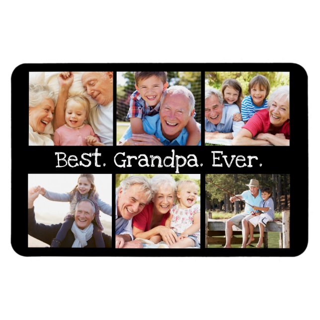 Magnet Flexible Meilleur grand-père jamais photo Collage en noir m (Horizontal)