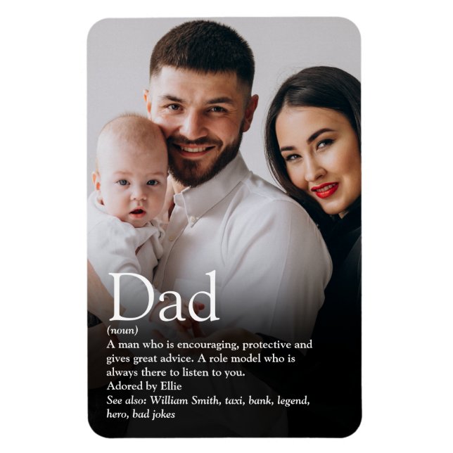 Magnet Flexible Meilleur Papa, Daddy, Père Définition Photo (Vertical)