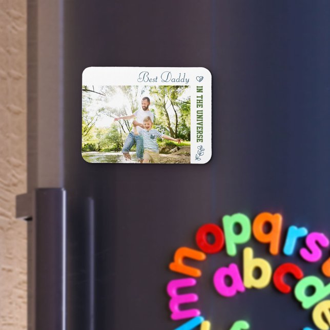 Magnet Flexible Meilleur papa dans l'univers Photo personnalisée (Créateur téléchargé)