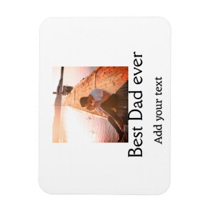 Magnet Flexible Meilleur papa jamais ajouter nom image fête des pè