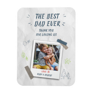 Magnet Flexible Meilleur Papa Jamais Enfants Photo Personnalisée