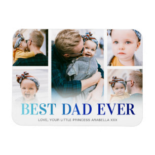Magnet Flexible Meilleur Papa Personnalisé 5 Photos