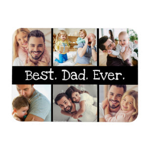 Magnet Flexible Meilleur papa photo Collage jamais en noir et blan