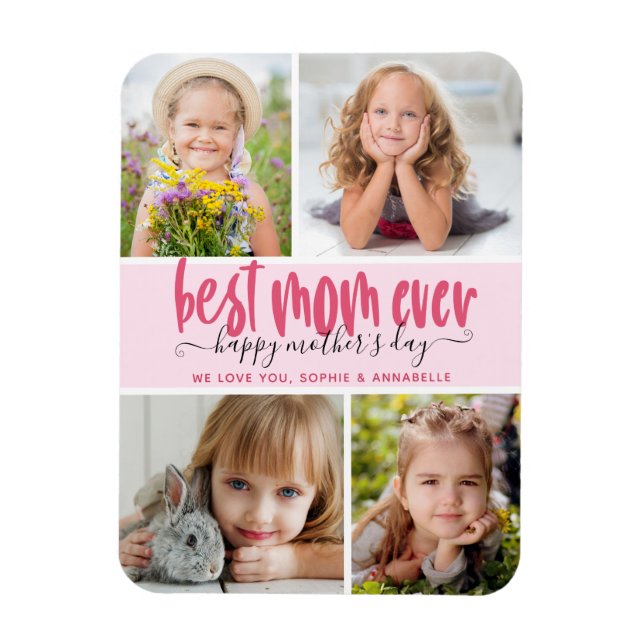 Magnet Flexible Meilleure maman Jamais Photo Fête des mères (Vertical)