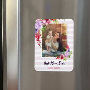 Magnet Flexible Meilleure Maman toujours personnalisée Photo de la